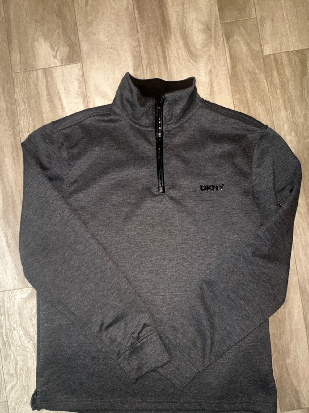 DKNY Men's Dark Charcoal Gray Half-Zip Pullover Sweater